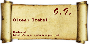 Oltean Izabel névjegykártya